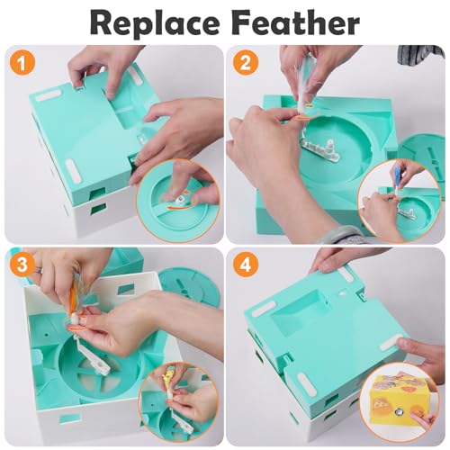 Automatic MigiBox Plus Cat Toys 3 in1 Interactive Pounce Mystery Under PopSkin 12 Holes Cardboard Kitten Toys for Indoor Rechargable 8 Accessories (White Plus / X Large)