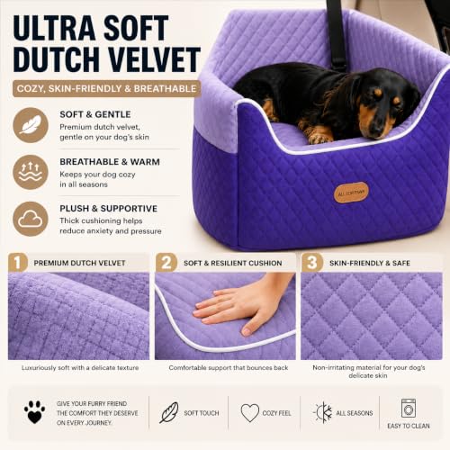 Dog Car Seat for Small (Purple)
