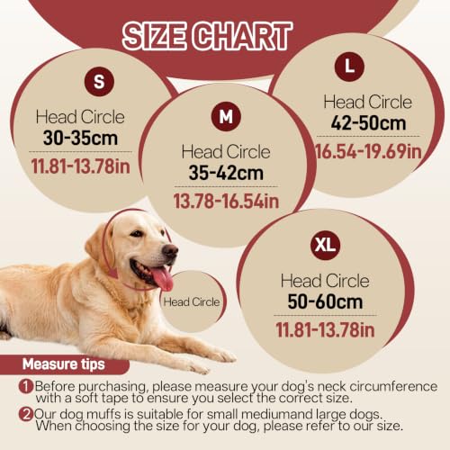 Dog Ear Muffs Noise Protection (Rosered / Large)