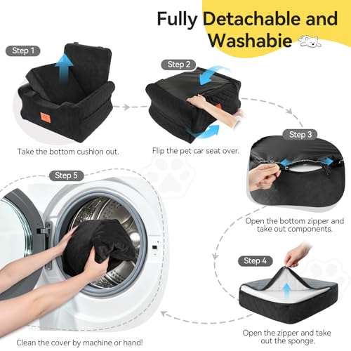 Dog Car Seat for Small Medium Dogs (Black)