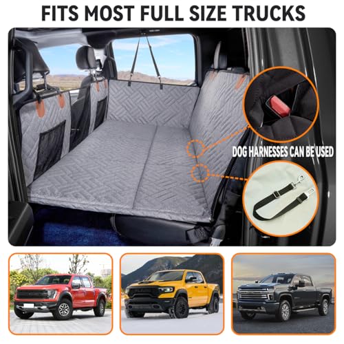 Hard Bottom Dog Car Seat Cover for Full (Grey / For Full Size Truck)