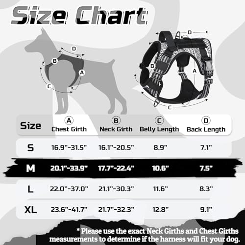 Tactical Dog Harness for Medium (B&W Geometric / Medium)