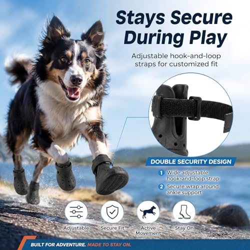EVA Dog Shoes for Hot Pavement (Black / 2.1''x2.7"(W*L) for 50-65 lbs)