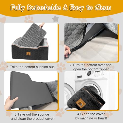 Dog Car Seat for Medium (Black Gray / Large)