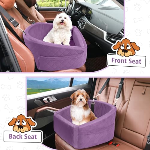 Dog Car Seat for Small Medium Dogs (Purple)