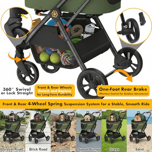 Pet Stroller 4 (Forest Green)