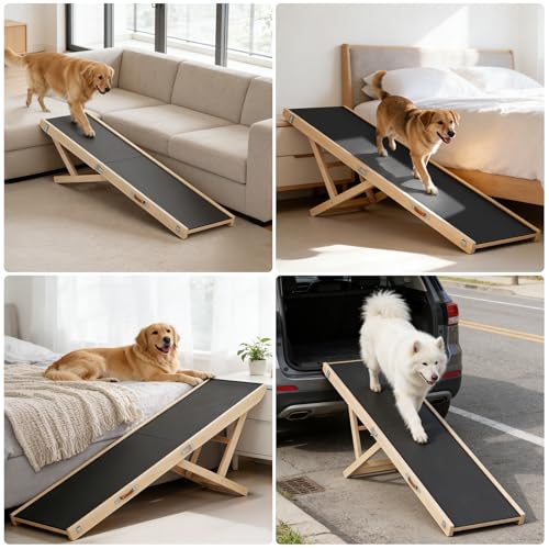 Foldable Dog Ramp for High Beds & SUVs (63"L x 16.7"W x 2.4"H)