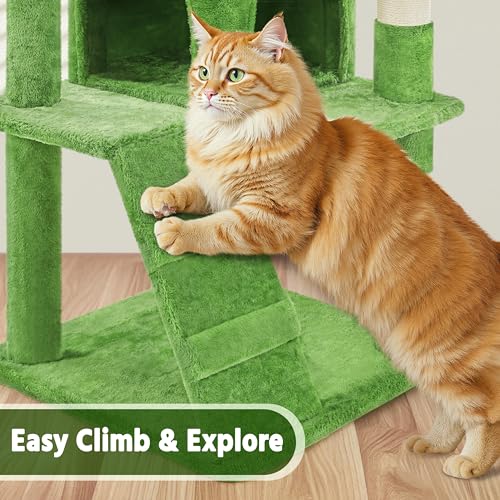 62in Cat Tree Tower (Green / 62in)