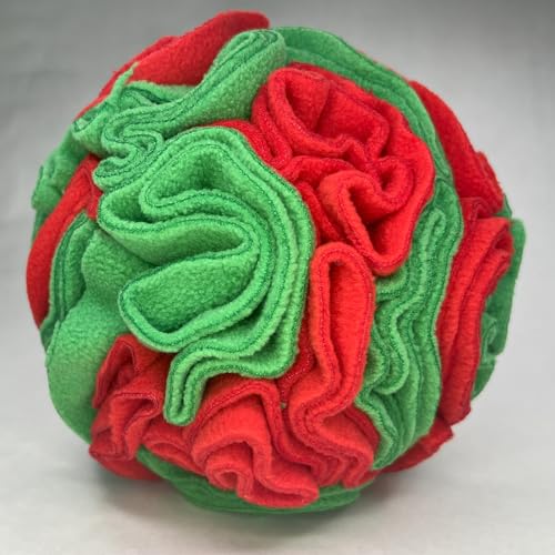 Medium Breed Snuffle Puzzle Ball Toy Christmas Green (Red and Green / Large)
