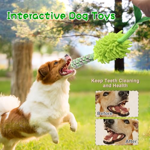 Dog Rope Toy Tug of War Dog Toy for Aggressive Chewers (Green / Dog Bite Stick Toy)