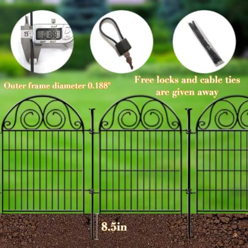 Tall Garden Fence Animal Barrier with Gate (36''(H)-14panels-30.6ft(L))