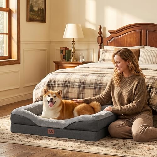 Orthopedic Dog Bed for Large Dog (Grey / 41x27x7.5)