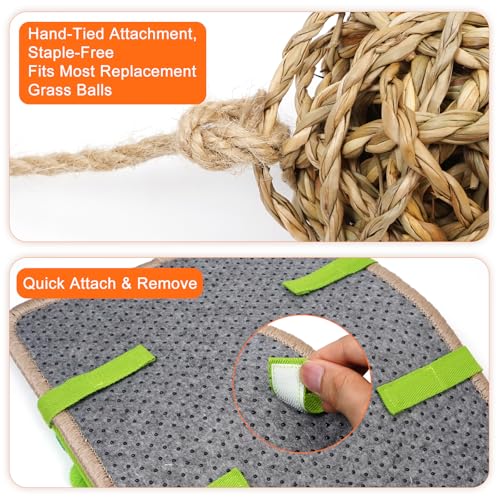 3-in-1 Interactive Rabbit Enrichment Mat, Sisal Scratch Pad, Snuffle & Chew