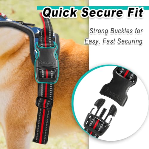 Dog Harness for Small Sized Dog No Pull 2 Leash Clips Dog Vest (X-Small / Star)