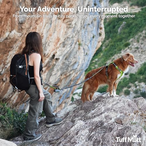 Waist Hands Free Dog Leash for Walking Running Hiking (Gray)