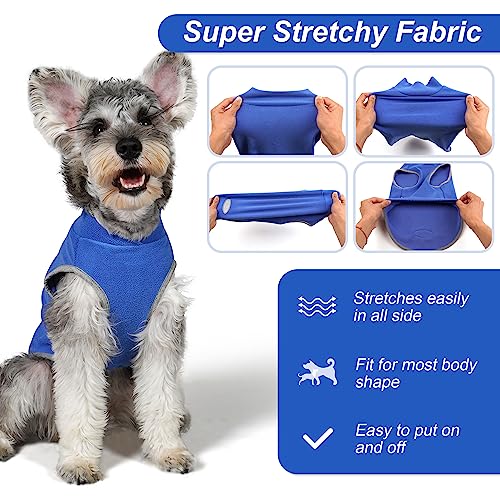 2 Pack Fleece Dog Sweater Pullover Vest with Reflective Stripe (X-Large / Blue & Mist Blue)