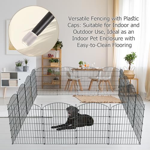 10 Panel No Dig Metal Garden Fence 40"H x 23.6'L Dog Fence Outdoor for Yard (10pc 23.6 ft(L) X 40 in(H)-Convex)