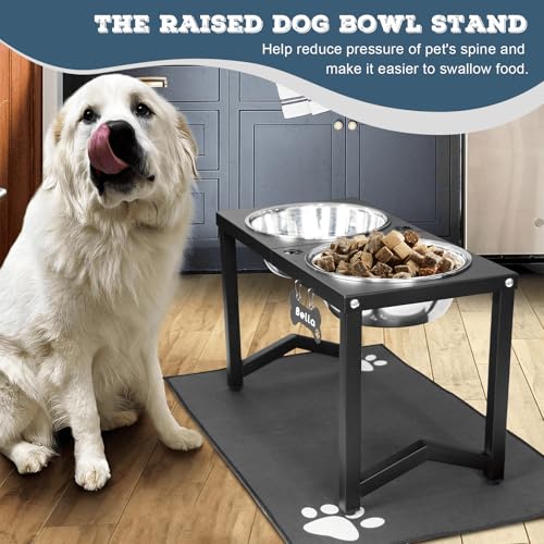 Elevated Dog Bowls (Black-111oz x 2 / Height: 14")