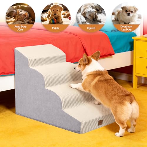 Dog Stairs for Small Dogs (Beige / 15.7x28.3x19.7in)