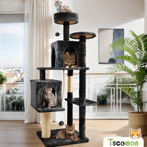 58.5inch Large Cat Tree Tower Condo for Indoor Cats (58.5in / Black)