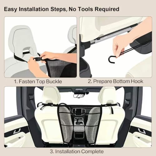 Dog Car Barrier with Metal Hooks
