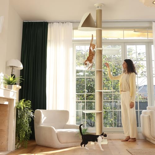 Floor to Ceiling Cat Tree (Beige)