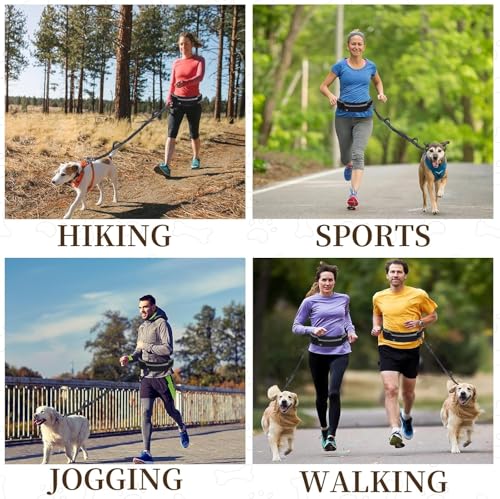 Hands Free Dog Leash with Waist Bag for Large Dog Walking