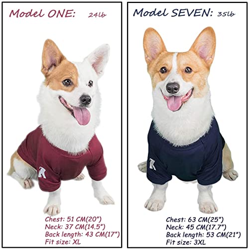 Dog Shirts Soft Plain T (Blue & Red / 4XL-(35~55lb) | Chest(~31"))