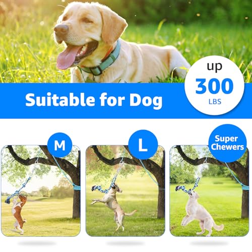Spring Pole Toy for Pitbull (Blue+White)