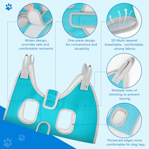 Dog Grooming Hammock for Small Dogs (S( Legs Spacing:4.7“-11.8" / Max W:30LBS) / Blue)