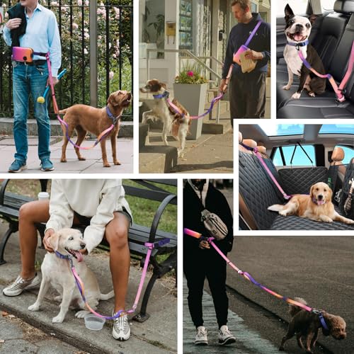 Hands Free Dog Leash with Zipper Pouch (Mistyrose)