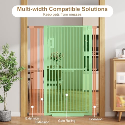 Jekriuet 57" Extra Tall Pet Gate (White)