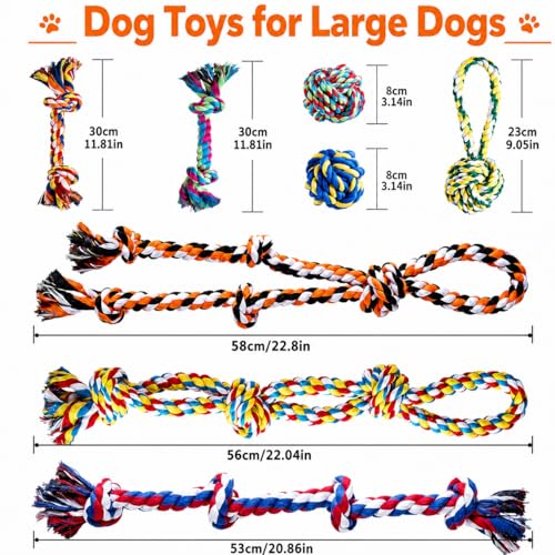Large Dog Toys for Aggressive Chewers (8 Pack-Large)