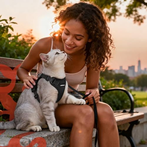 Cat Harness and Leash Set (M / Black)