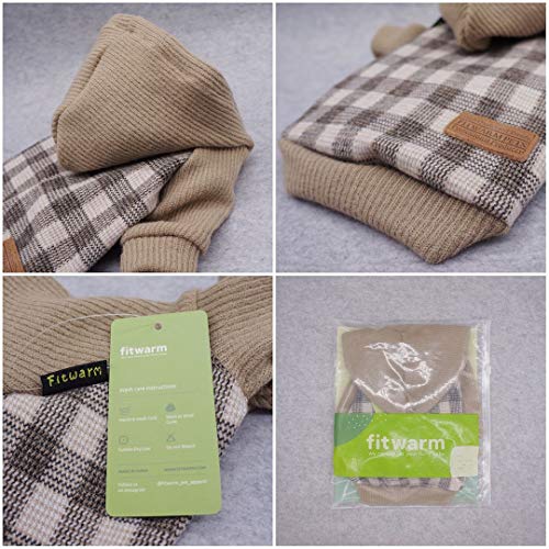 Tartan Plaid Dog Hoodie (Medium / Khaki)