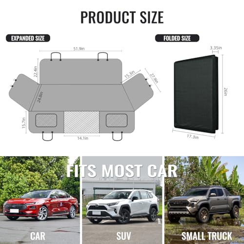 Dog Car Seat Cover for Back Seat (Black / L-for Car/SUV/small Truck)