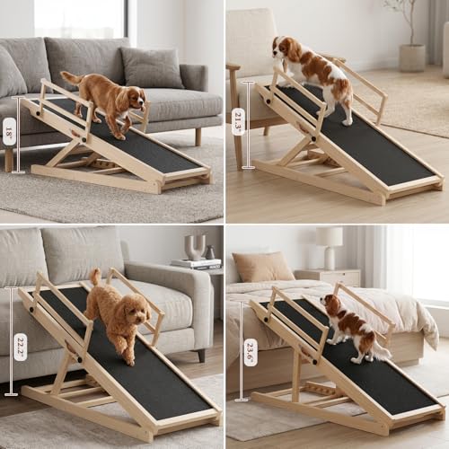 Dog Ramp for Bed Couch (47"L x 16"W x 3.3"H)