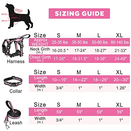 Pet Harness Collar and Leash Set (X-Large / Pink)