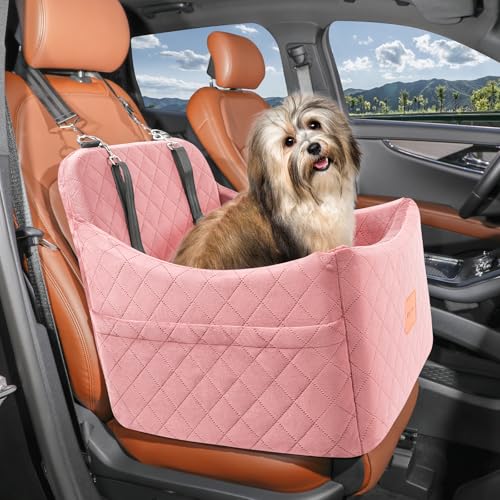 Dog Booster Car Seat for Dogs up to 35lbs (Pink / Medium)