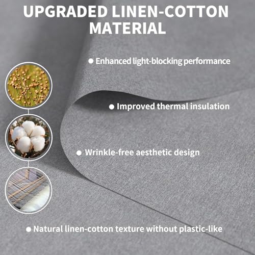 Linen 100% Blackout Curtain (Grey / 78"W x 57"L (Pack of 1))
