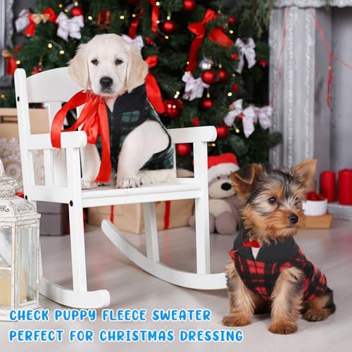 10 Pack Large Dog Sweater Fleece Pet Dog Plaid Clothes Winter (L / Stylish)