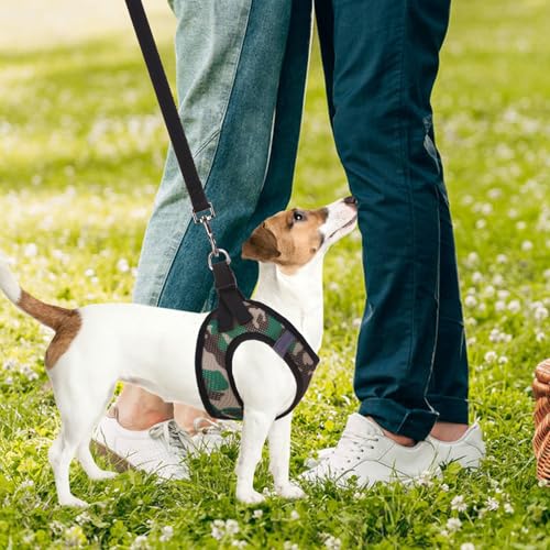Dog Harness Collar and Leash Set No Pull for Small Medium Sized (Camouflage / S (CHEST 14.5"-16"))