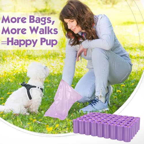 Dog Poop Bags Rolls (Purple / 20 Count (Pack of 57))
