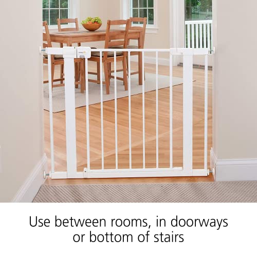 Easy Install Walk Thru Baby Gate for Doorway With Door (1-Pack / 29" to 38" Wide x 28" Tall / White)