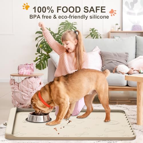 Silicone Dog Feeding Mat (Sand / 36"L x 24"W)