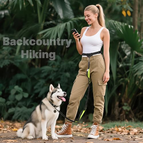 Hands Free Dog Leash for Medium Large Dogs (for One Dog / Black/Green)
