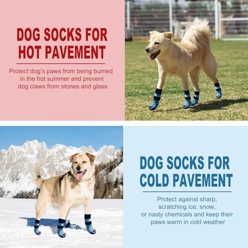 6PCS Anti Slip Dog Socks to Prevent Licking Paws (XX-small (6 Count) / Blue)