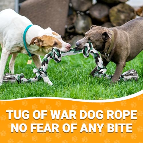XXL 6 Knot Dog Rope Toy for Aggressive Chewers Large Breeds 40in Long Heavy Duty Dog Teething Chew Toy for Puppy Large Dogs Almost Durable Cotton (40in)