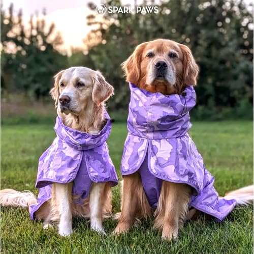 Dog Raincoat Waterproof Rain Jacket w (Camo Purple / Small)