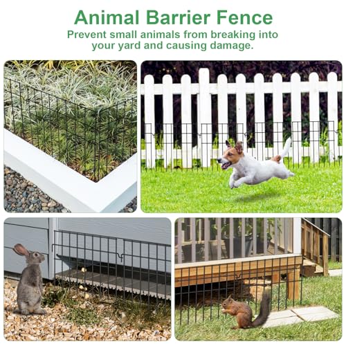 25ft(L) x 13in(H) Animal Barrier Fence,25 Panels 1.16in Gap No Dig Garden Fence for Dogs Rabbits,Rustproof Anti Digging Barrier Garden Edging Border Ground Defense for Outdoor Yard Patio (25 Panels, 25ft(L) x 13in(H))